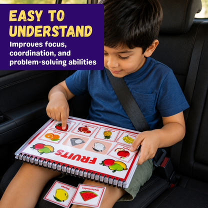 Sakuya Tiny Buddy Preschool Busy Book for Kids (2–5 Years) | 20-in-1 Montessori Activity Book | Reusable Learning Binder | Early Learning Toy for Alphabet, Numbers, Shapes & Fine Motor Skills