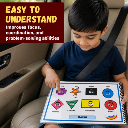 Sakuya My First Activity Book for 3+ Year Old | Montessori Busy Book with Cute Stickers and Velcro Activities | Early Learning Toy for Shapes, Colors, Alphabets & Numbers | Reusable Educational Binder