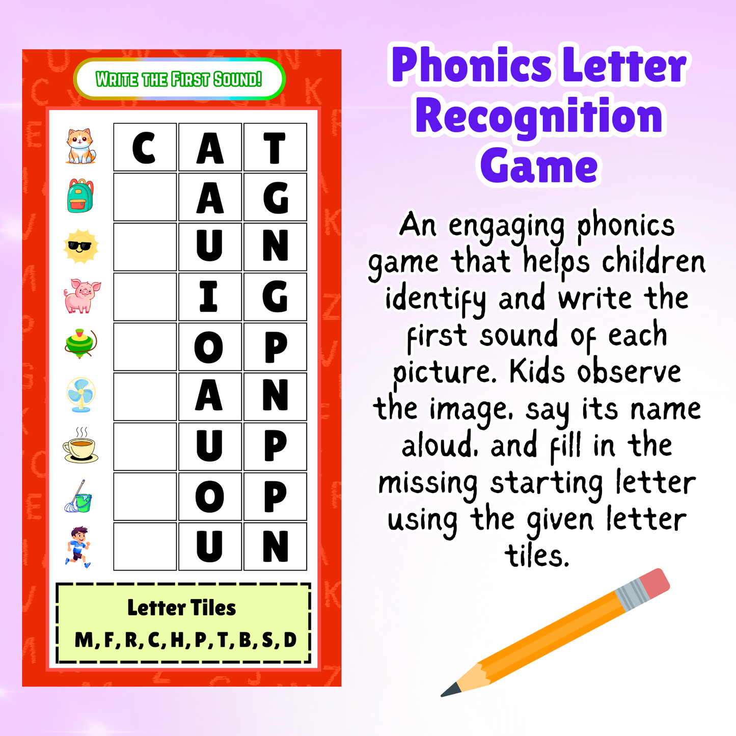 Sakuya Slide and Learn Phonics Book for Kids Ages 5+ | Interactive Phonics Learning, English Word Sounds, Early Reading Skills, Ideal for UKG and Beginner Readers