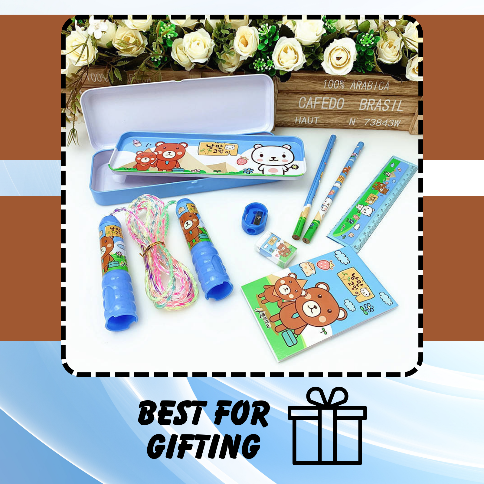 Sakuya Bright & Fun Handheld Cartoon Stationery Kit - Makes Awarding & School Fun Super Cute Kids' Stationery Set, Adorable Cartoon Stationery Set - Sakuya