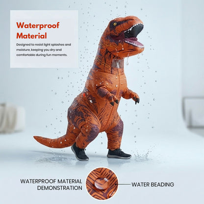 Sakuya Inflatable Dinosaur Costume for Adults | T-Rex Dino Cosplay Suit with USB Mini Fan | Blow-Up Mascot Costume for Halloween, Carnival, Parties & Events | Unisex, One Size