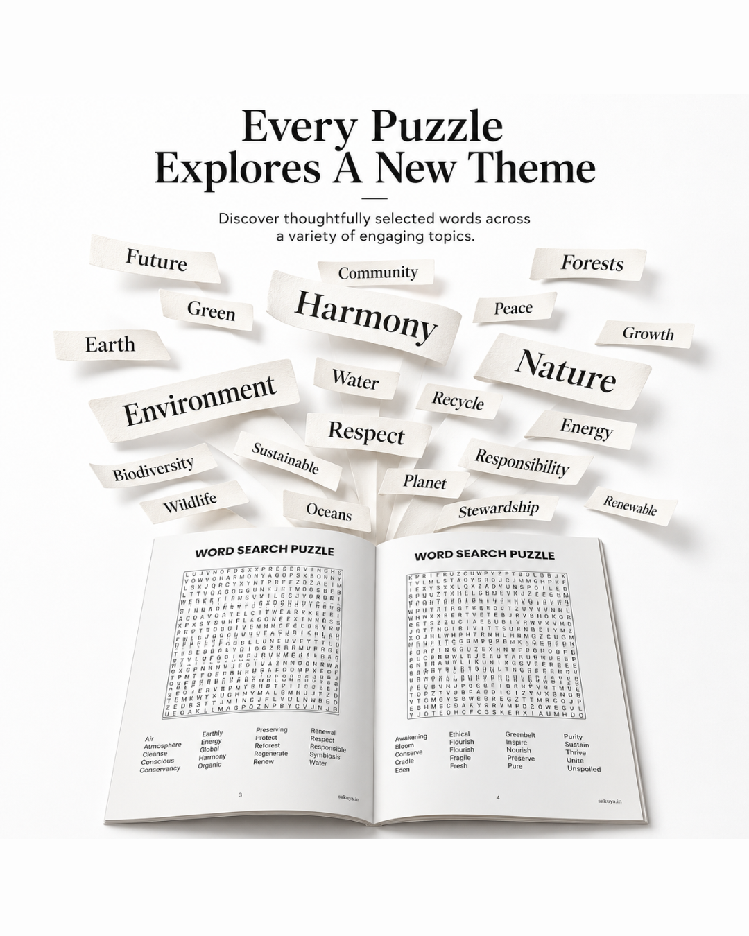 Sakuya Word Search Book | 24 Puzzles | Adult Activity & Word Games