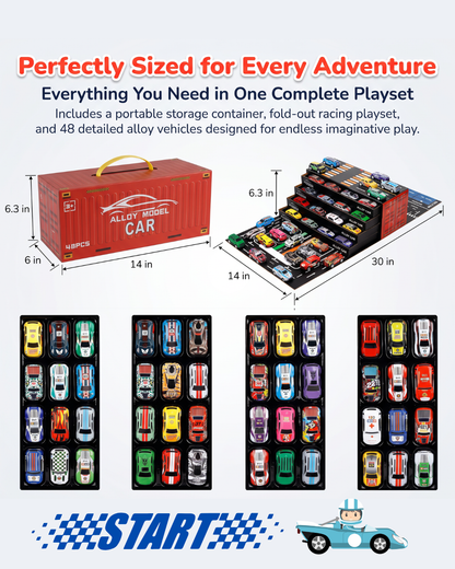 Sakuya 48-piece Alloy Die Cast Toy Cars for Kids with Container