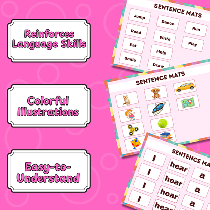Sakuya Sentence Mat Printable | Build a Sentence | Homeschool Printable | Preschool Worksheets | Handwriting Practice | Sentence Building