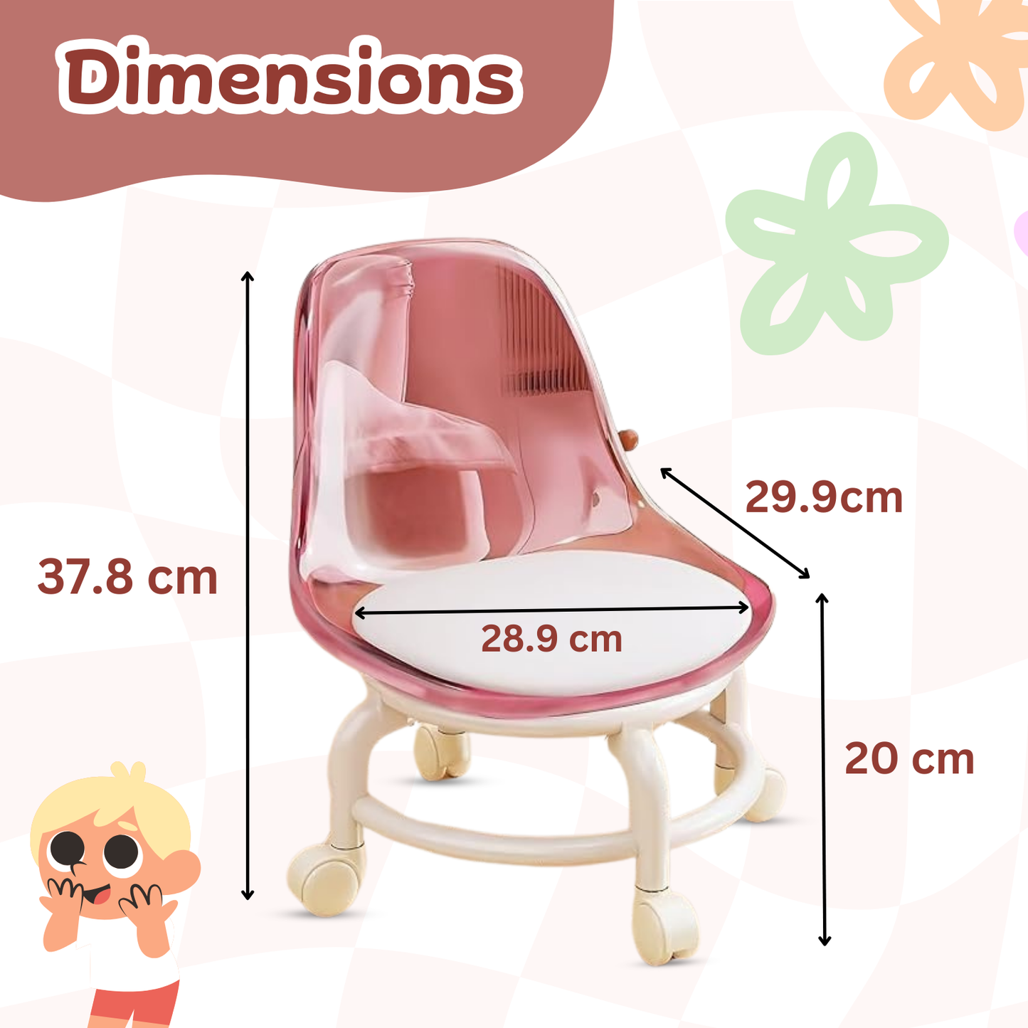 Sakuya Kids Chair with Unique Design – Comfortable, Odourless Material, 360° Rotating Function| Rebounding Cushion, Safe and Durable|  Perfect for Study and Play, Ideal for Toddlers and Children - Sakuya