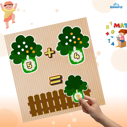 Sakuya Tree Math Kids Addition Game -Fun Learning Activity to Promote Number Visualization| Printable Toddler Activities - Sakuya