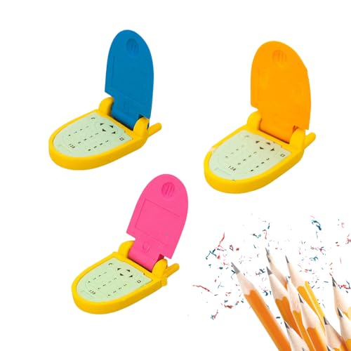 SAKUYA Rubber Pencil Erasers (Set of 3) Phone Eraser- Fun Shapes, Stylish Design | Ideal for School, Art, and Gifts | Cute Eraser Set for Birthdays | Classroom Rewards, Party Favors | Study Supplies - Sakuya