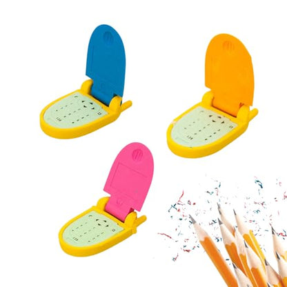 SAKUYA Rubber Pencil Erasers (Set of 3) Phone Eraser- Fun Shapes, Stylish Design | Ideal for School, Art, and Gifts | Cute Eraser Set for Birthdays | Classroom Rewards, Party Favors | Study Supplies - Sakuya