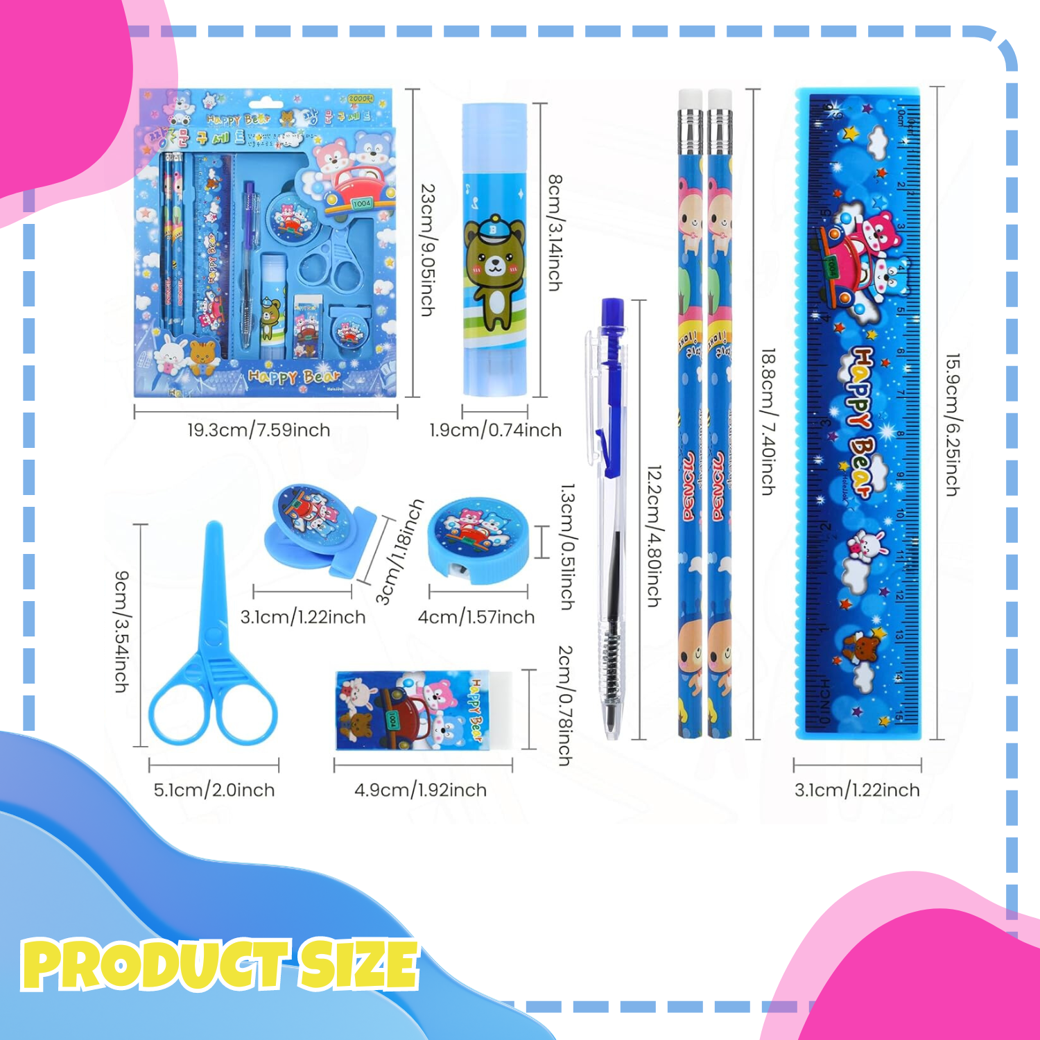 Sakuya Aesthetic Students Stationery Kit for Kids - Cute and Functional Stationary Items for School and Study - Unique Pens, Pencil, and More Included - Ideal for Girls and Boys - Sakuya