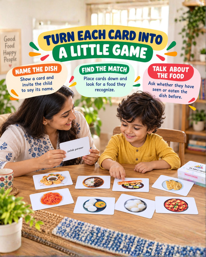 Sakuya Indian Food Flash Cards For Kids 3+ | Colourful Learning Card Set