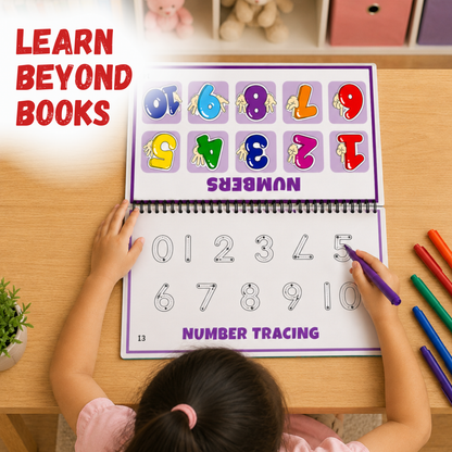 Sakuya Tiny Buddy Preschool Busy Book for Kids (2–5 Years) | 20-in-1 Montessori Activity Book | Reusable Learning Binder | Early Learning Toy for Alphabet, Numbers, Shapes & Fine Motor Skills