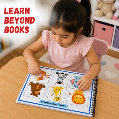 Sakuya My First Activity Book for 3+ Year Old | Montessori Busy Book with Cute Stickers and Velcro Activities | Early Learning Toy for Shapes, Colors, Alphabets & Numbers | Reusable Educational Binder