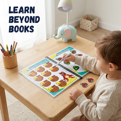 Beginner Math for Clever Champion – Preschool Busy Book for Kids 3.5+ | Reusable Math Activity Binder with Counting, Tracing, Addition, Logic Games & Fine Motor Skills | Tear-Proof Learning Book