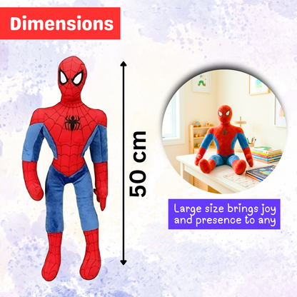 Web Hero  Plush Toy 50 cm – Large Superhero Soft Stuffed Doll for Kids, Extra Soft & Fluffy, Machine Washable, Hypoallergenic, Non-Toxic Gift for Boys & Girls, Bedtime Companion