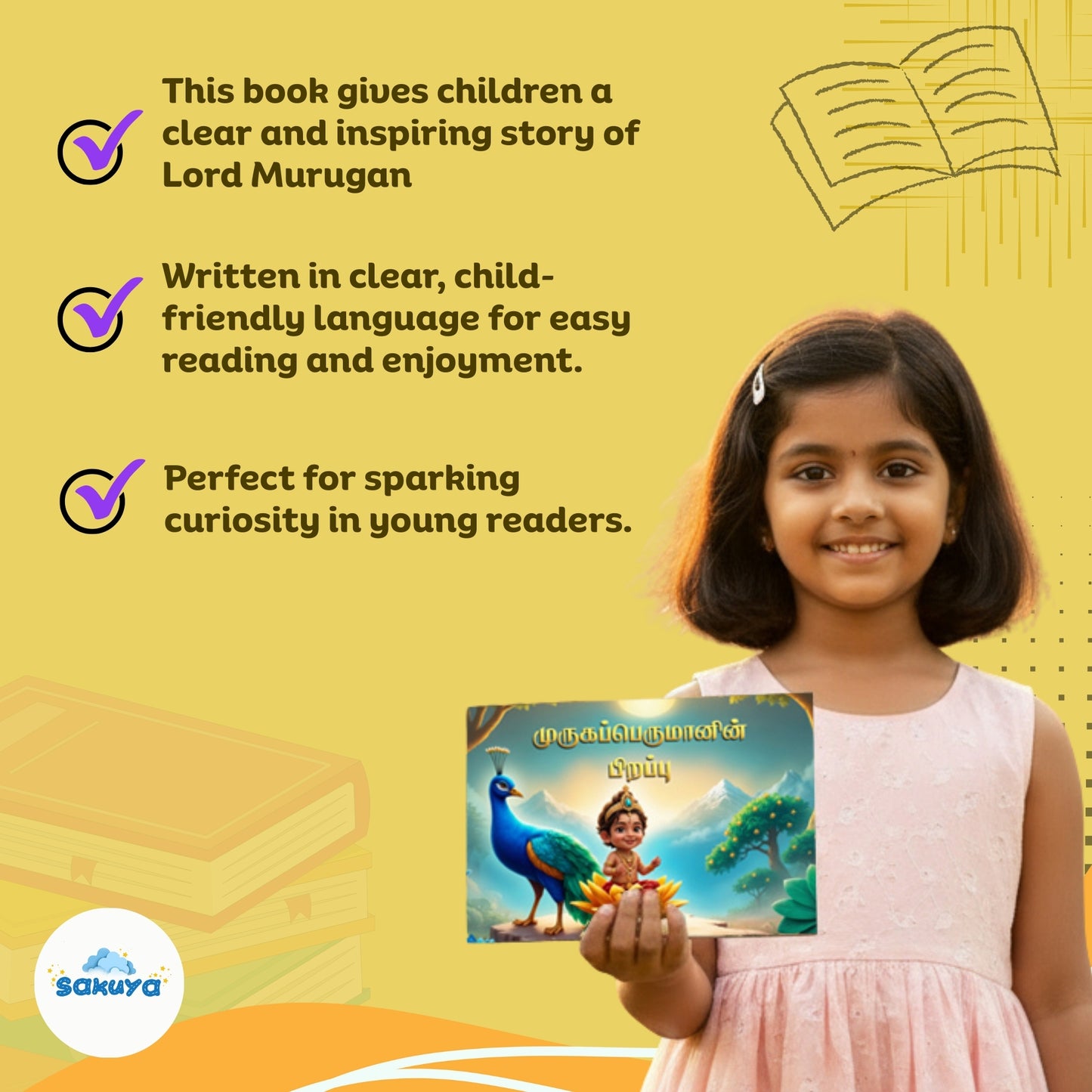 Sakuya Murugar Story Book Tamil - The Birth Of Lord Murugan | Illustrated Mythological Story For Children | Engaging Spiritual Tales With Vibrant Artwork For Cultural Learning And Moral Values