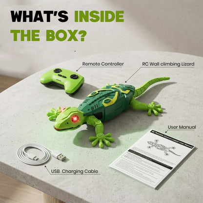 Sakuya Remote Control Toy Lizard for Kids | Rechargeable Wall Climbing RC Crawler with LED Lights | Fake Prank Animal Toy for 4+ Year Boys & Girls | Indoor Interactive Remote Play Gift