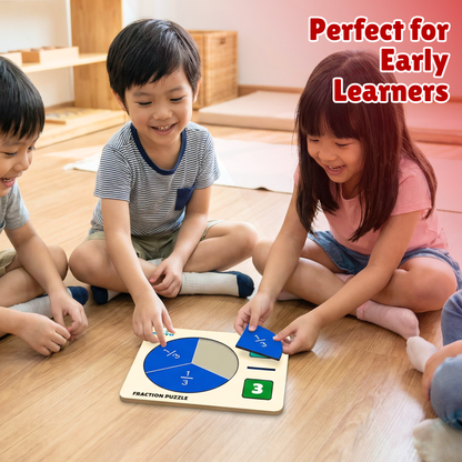 Sakuya Fraction Puzzle Learning Toy for Kids | Hands-On Math Manipulative | Visual Fractions & Part-Whole Concepts | Early Learning, Homeschool, Classroom Use | STEM Educational Math Toy