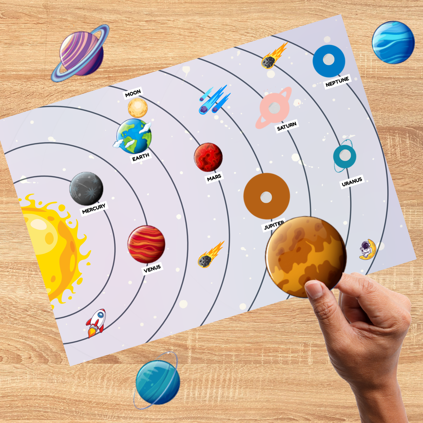 Sakuya Solar System Printable Activity Book for Kids | Homeschool Worksheets | Outer Space Learning | Educational Solar System Model for Preschool
