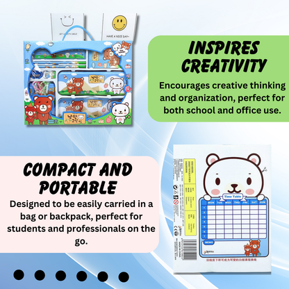 Sakuya Bright & Fun Handheld Cartoon Stationery Kit - Makes Awarding & School Fun Super Cute Kids' Stationery Set, Adorable Cartoon Stationery Set - Sakuya