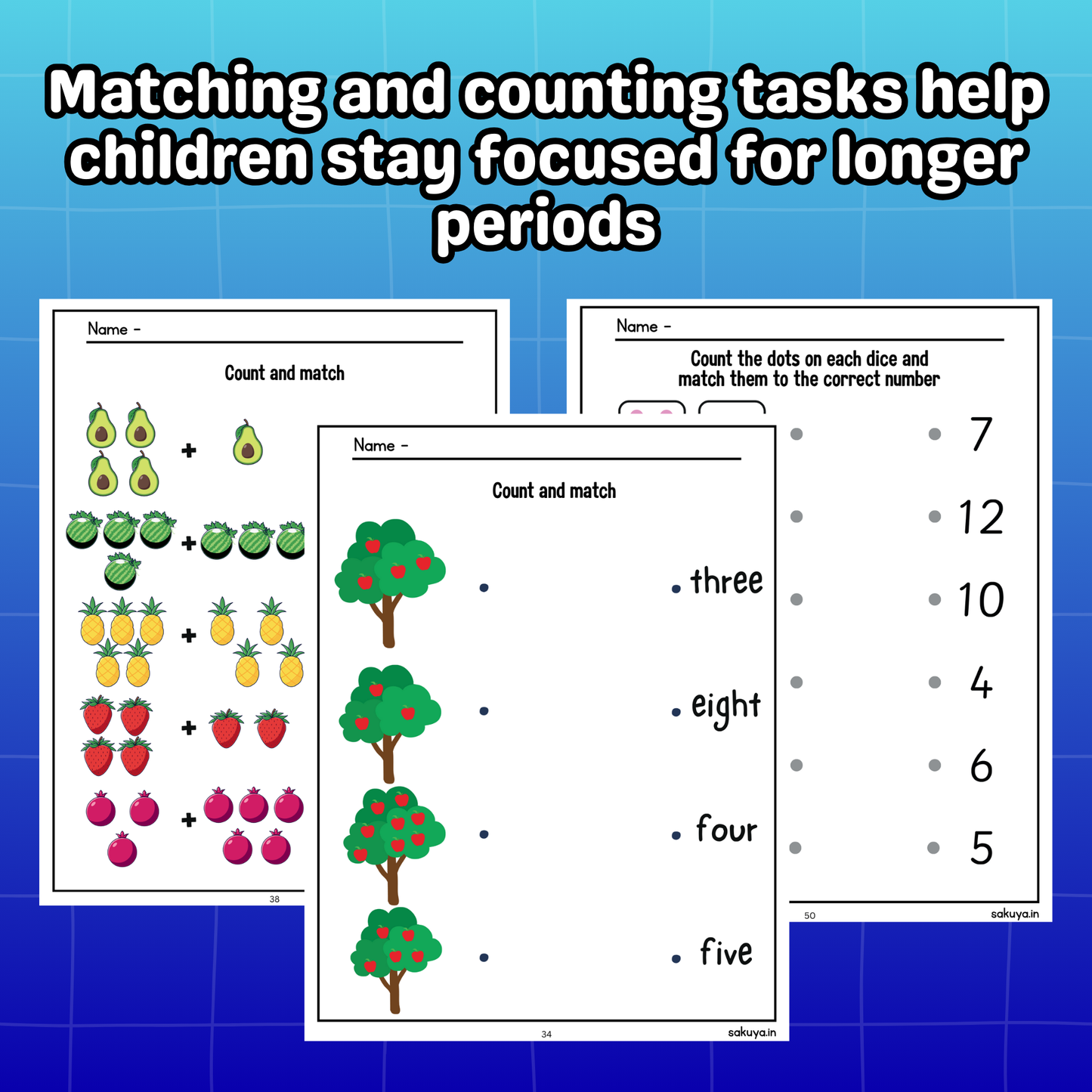 Sakuya Matching Lines Worksheet for Kids | Early Learning Activity | Preschool Tracing & Matching Printable | Fine Motor Skills Practice