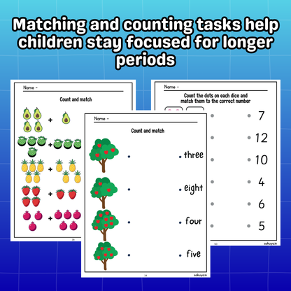Sakuya Matching Lines Worksheet for Kids | Early Learning Activity | Preschool Tracing & Matching Printable | Fine Motor Skills Practice