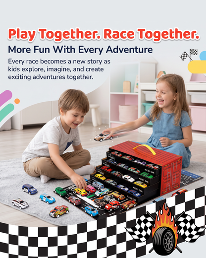 Sakuya 48-piece Alloy Die Cast Toy Cars for Kids with Container