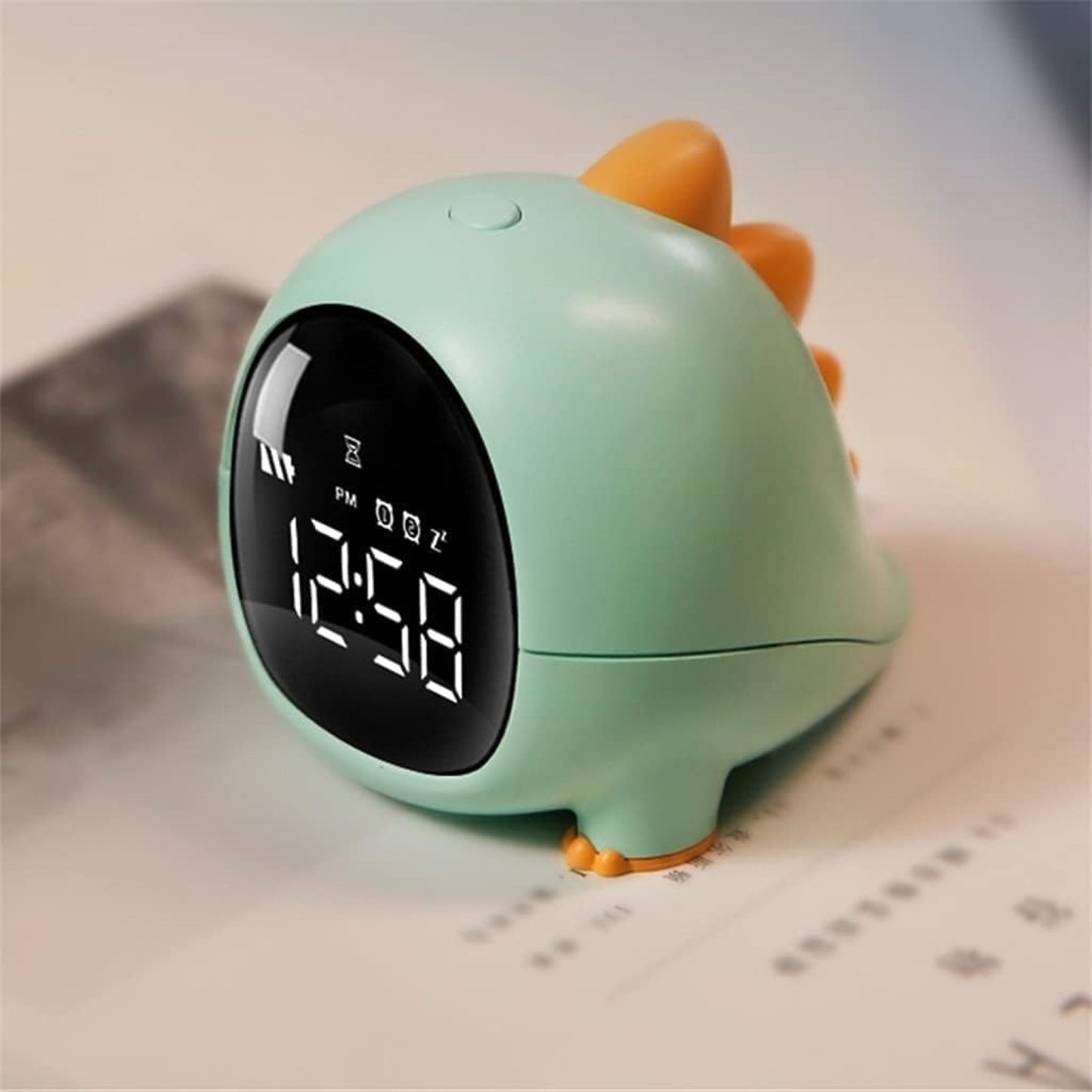 Cute Dino Digital Alarm Clock for Bedroom, Alarm Clock for Heavy Sleepers, Table Clock for Study Table, Digital Table Clock, Small Alarm Clock for Bed, Kids Alarm Clock, Desk Clock for Home