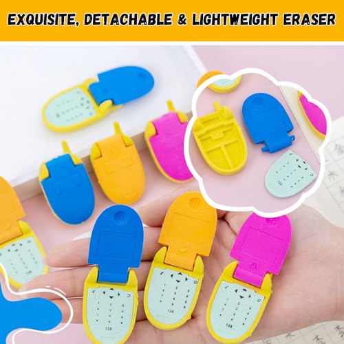 SAKUYA Rubber Pencil Erasers (Set of 3) Phone Eraser- Fun Shapes, Stylish Design | Ideal for School, Art, and Gifts | Cute Eraser Set for Birthdays | Classroom Rewards, Party Favors | Study Supplies - Sakuya