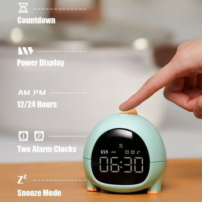 Cute Dino Digital Alarm Clock for Bedroom, Alarm Clock for Heavy Sleepers, Table Clock for Study Table, Digital Table Clock, Small Alarm Clock for Bed, Kids Alarm Clock, Desk Clock for Home