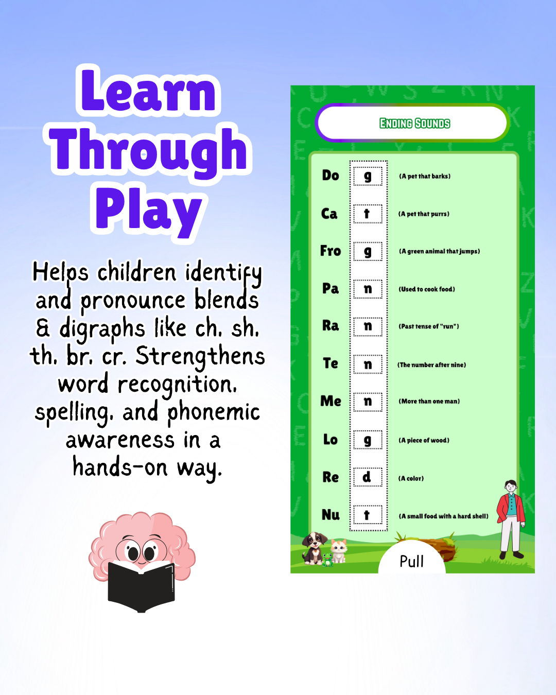 Sakuya Slide and Learn Phonics Book for Kids Ages 5+