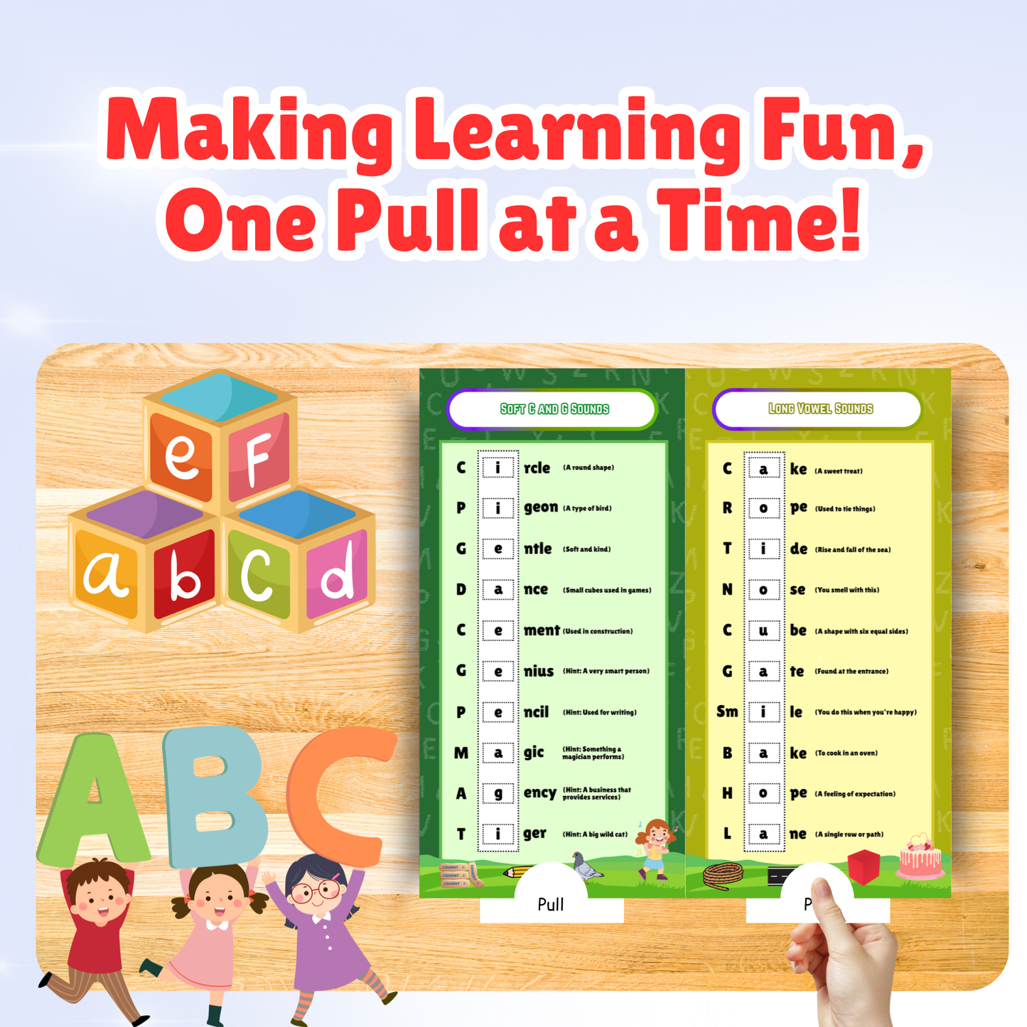 Sakuya Slide and Learn Phonics Book for Kids Ages 5+ | Interactive Phonics Learning, English Word Sounds, Early Reading Skills, Ideal for UKG and Beginner Readers