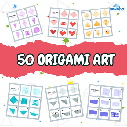 Sakuya 50 Origami Activity Book for Kids Creativity & Knowledge Fun & Educational Printable for Kids - Sakuya