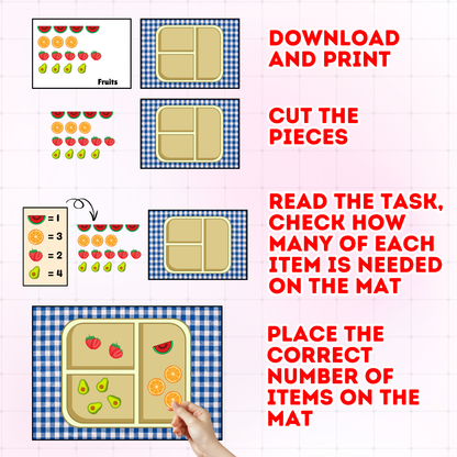 Sakuya Task Mats for Preschool | Montessori Toddler Printable | Play Dough Mats | Quiet Time Activities | Pre-K Learning Worksheets