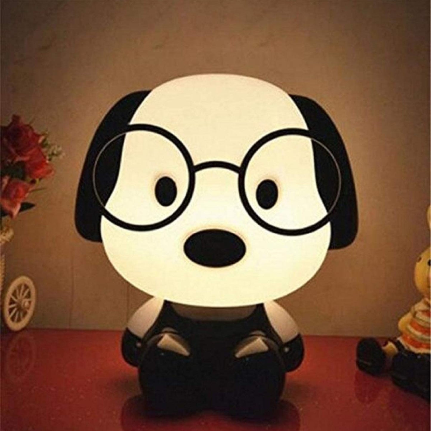 Adorable Dog Night Lamp with Glasses – LED Bedside Light for Kids, Decorative Puppy-Themed Lamp for Bedrooms, Living Rooms, Study Tables, and Nighttime Comfort