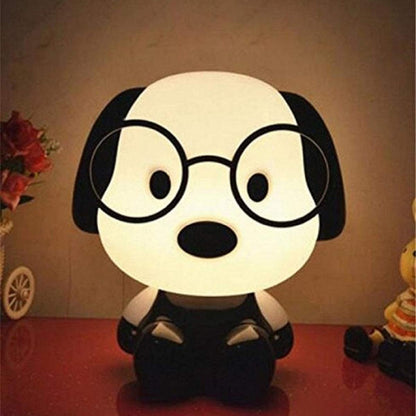 Adorable Dog Night Lamp with Glasses – LED Bedside Light for Kids, Decorative Puppy-Themed Lamp for Bedrooms, Living Rooms, Study Tables, and Nighttime Comfort