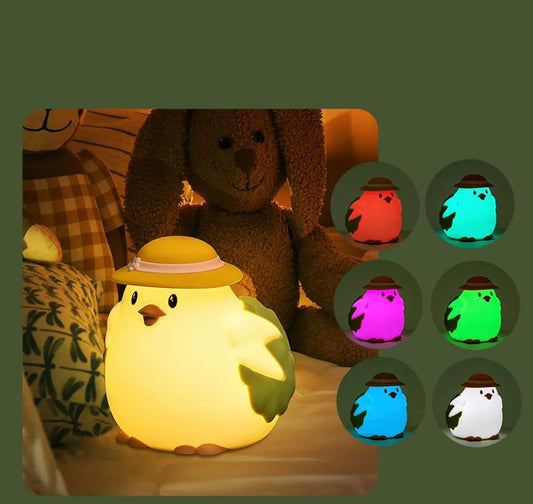 Sakuya Chicken Night Light for Kids Room | Soft Silicone Animal Lamp, Rechargeable LED Bedside Light for Girls Boys Bedroom, Cute Baby Nursery Decor, Adorable Gifts for Toddlers and Children