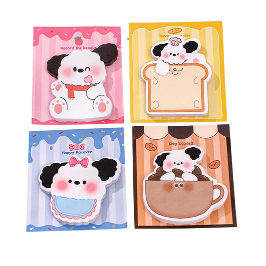 Sakuya Adorable Dog-Shaped Sticky Notes - 120 Sheets in 4 Styles | Cute Puppy Theme for Fun Reminders | Self-Stick Memo Pads for Students, Office, School Supplies - Sakuya