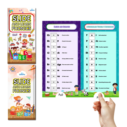 Sakuya Slide and Learn Phonics Book for Kids Ages 5+ | Interactive Phonics Learning, English Word Sounds, Early Reading Skills, Ideal for UKG and Beginner Readers