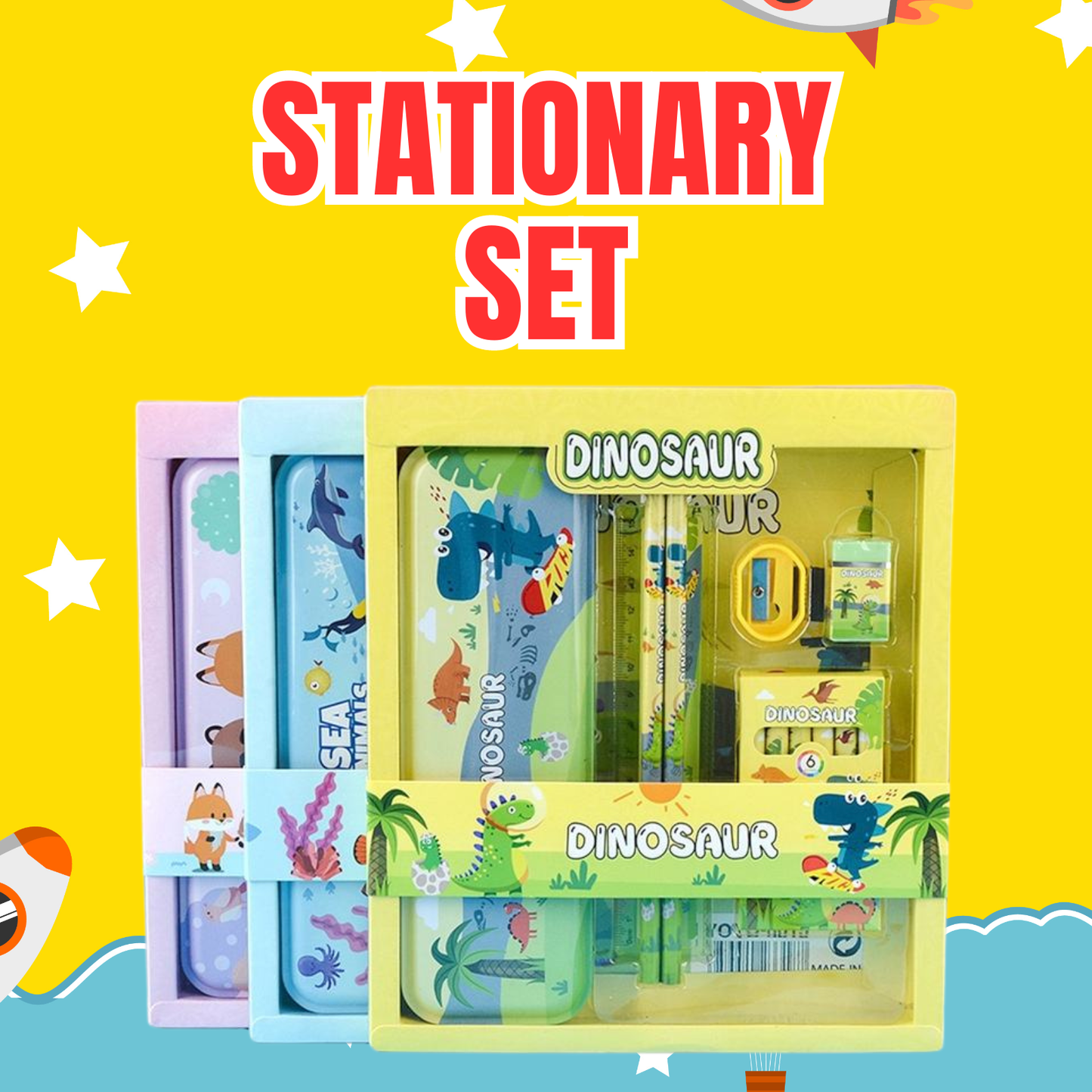 Sakuya Cartoon Stationary Gift Set for Kids – Includes Pencils, Sharpener, Eraser, Crayons & Ruler | Perfect Birthday Gift for Kids | Fun & Colorful Designs for Creative School Supplies - Sakuya