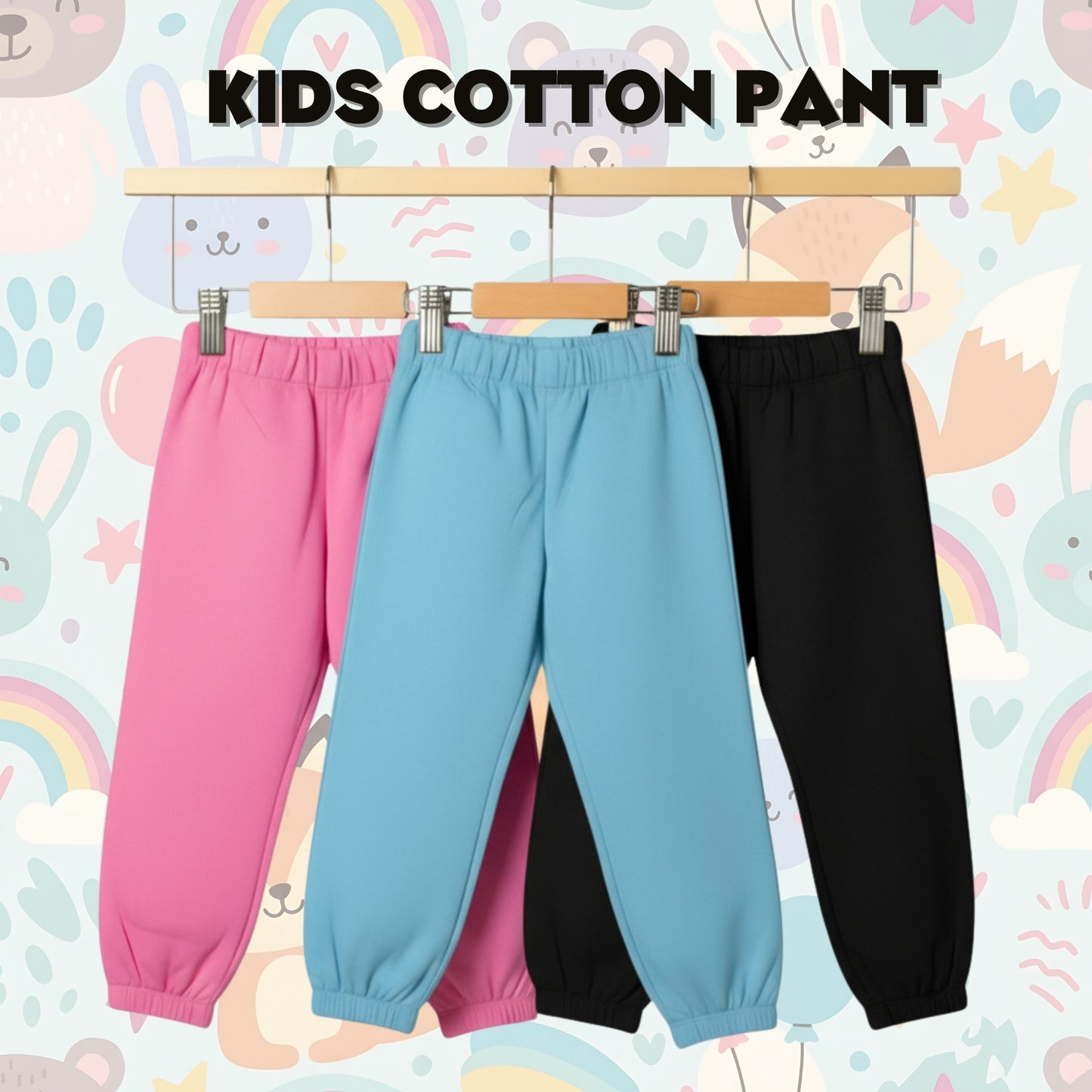 Sakuya Breathable Cotton Set of 3 Pant Set for Nightwear Sleepwear Casual Travel for Unisex Kids Boys Girls