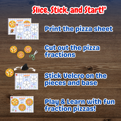 Printable Pizza Fraction Activity Book for Kids | Learning Math Fractions Addition Subtraction | Busy Book Toddler Preschool Worksheet |