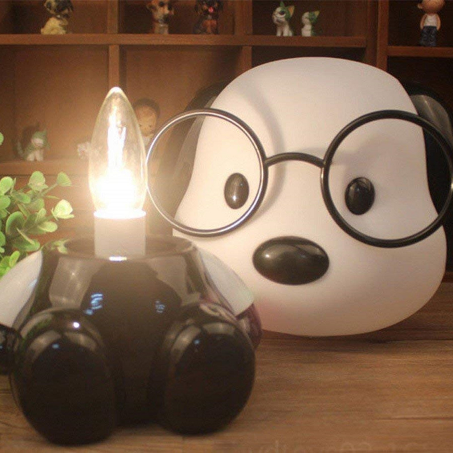 Adorable Dog Night Lamp with Glasses – LED Bedside Light for Kids, Decorative Puppy-Themed Lamp for Bedrooms, Living Rooms, Study Tables, and Nighttime Comfort