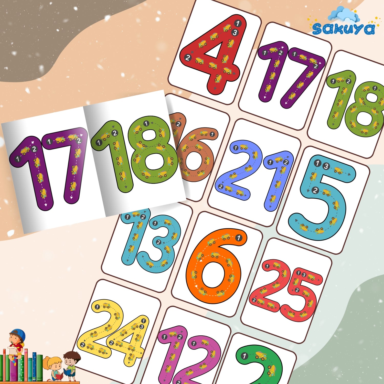 Sakuya  Kids Number Trace Book1 to 25 | Printable Toddler Activities| Preschool Learning  - Not a physical product - Sakuya