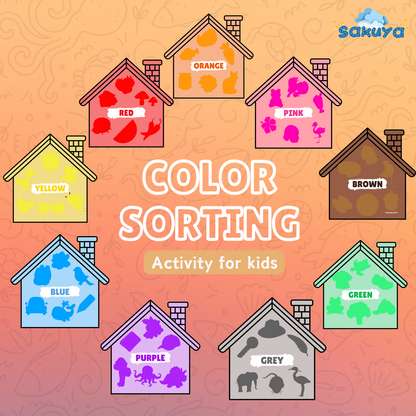 Sakuya Colour Sorting Activity For Kids Creativity & Knowledge Fun & Educational Printable for Kids - Sakuya