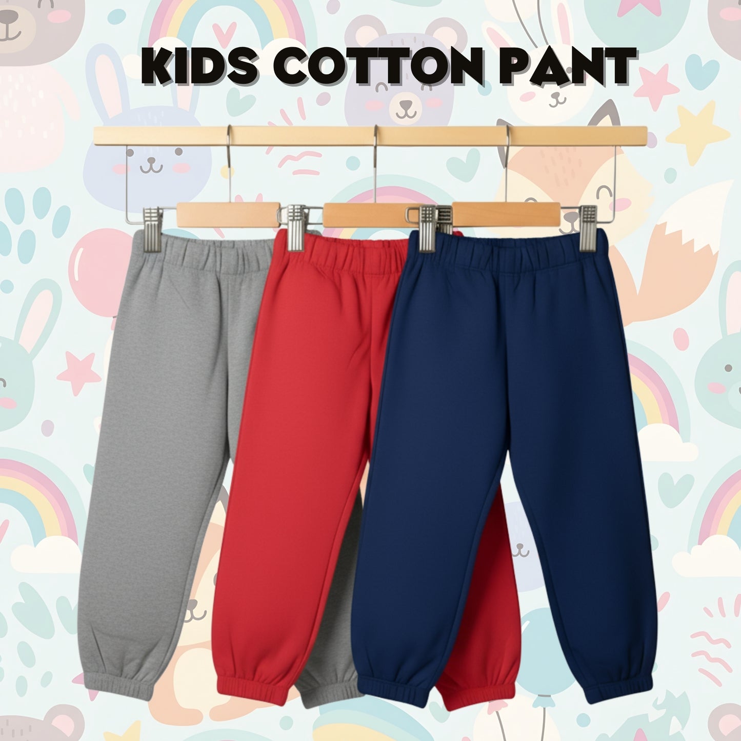 Sakuya Breathable Cotton Set of 3 Pant Set for Nightwear Sleepwear Casual Travel for Unisex Kids Boys Girls