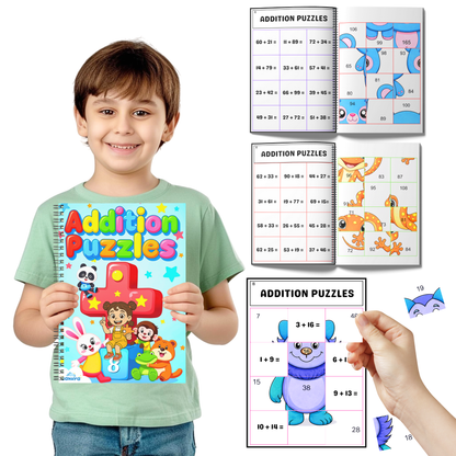 Sakuya Math Book for Kids – Fun Addition Puzzle Activity Workbook with Colourful Picture Puzzles for Preschool and Kindergarten Early Learning Practice Book for Kids 3+