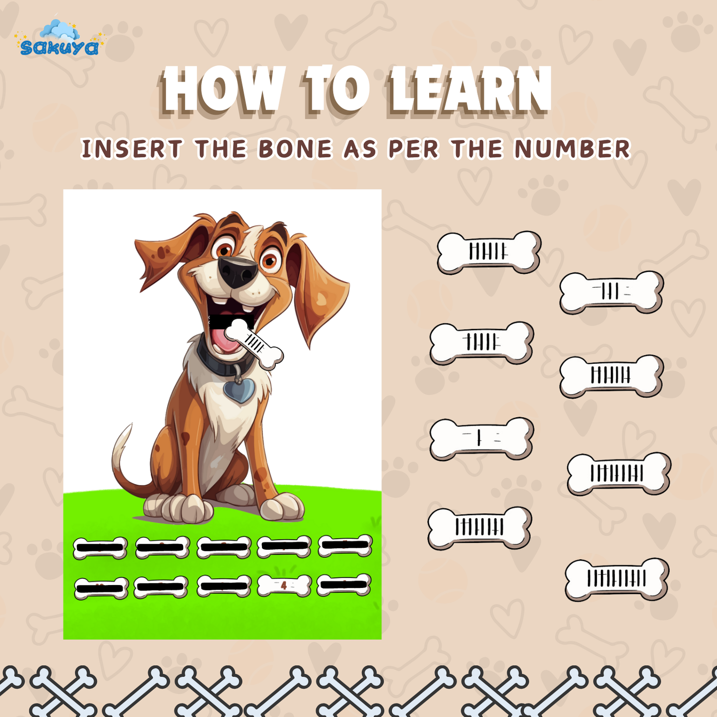 Sakuya’s Printable Dog Counting Worksheet | Pre-Maths Activity for Kids | Improve Number Recognition and Fine Motor Skills through Creative Play - Sakuya