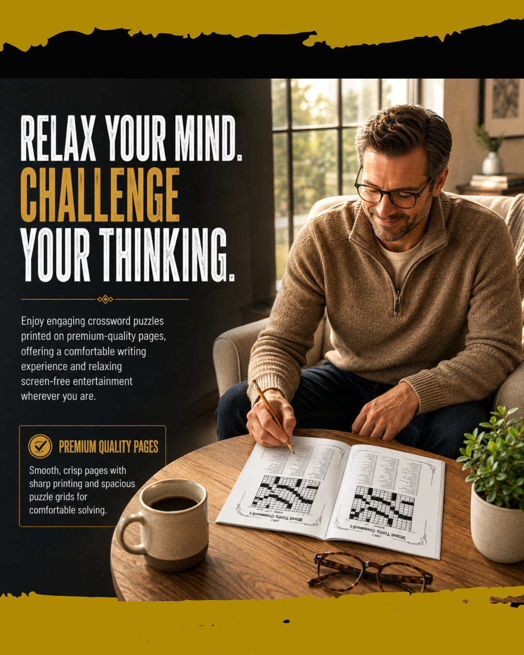 Sakuya Crossword Puzzle Books for Adults | 22 Puzzles | Brain Games
