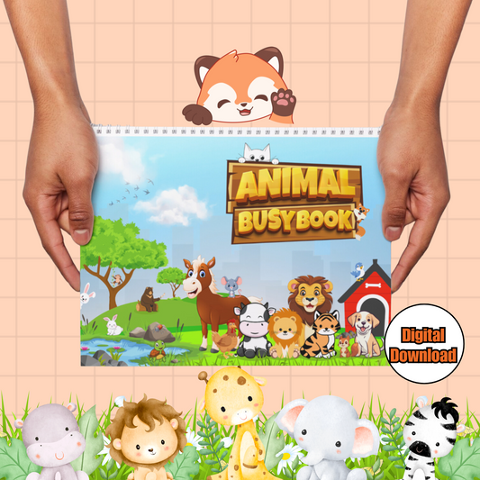 Sakuya Animal Busy Book for Kids Creativity & Knowledge Fun & Educational Printable for Kids