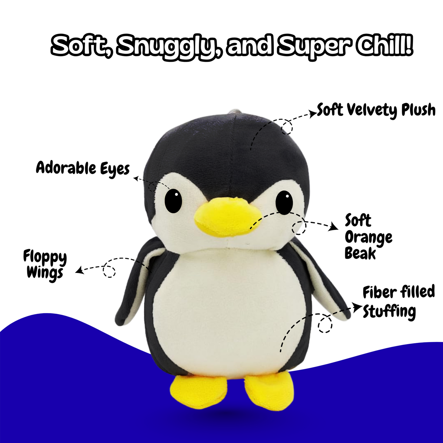 Sakuya Penguin Soft Toy for Kids | Cute Plush Stuffed Gift for Girls and Boys | Baby Toddler Cuddly Companion | Lightweight Playtime Buddy for Home Travel Return Gifts | Grey